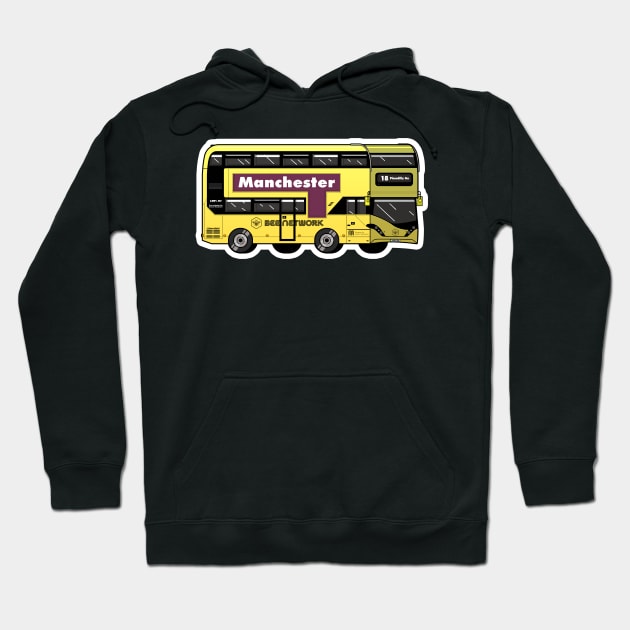 Manchester Transport for Greater Manchester (TfGM) Bee Network yellow bus Hoodie by jimmy-digital